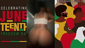 Ebony teen orgasms on big cock