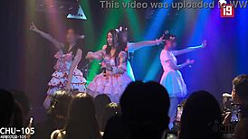 Two male Korean TikTokers engage in passionate sex during a muckbang livestream, moaning loudly.