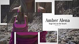 Amber alena giant tits on the beach!