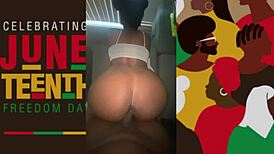 Ebony teen orgasms on big cock