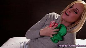 Young sapphic babes engage in pussylicking in sixtynine position at college.