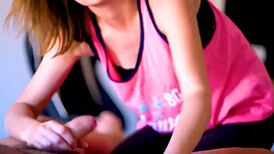 Intensely sucking friend's wet cock