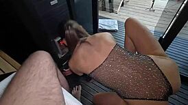 Laura Hot's Rough First Blowjob In Sauna