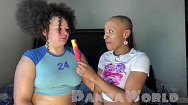 Popsicle Lesbians Make Out Then Fat Butt Biracial Slut Takes Backshots