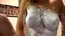 blonde shows off perfect body