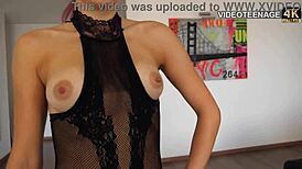 i'm loving this cute 18 years old girl's lingerie session in 4k, her small tits and petite body are adorable