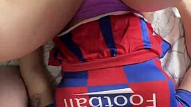 Hot Cheerleader with BIG ASS FUCKS Two Cocks