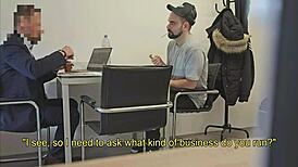 I convinced a straight insurance broker to blow my huge cock