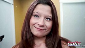 Brunette coed claire gives bj and gets deep anal fuck