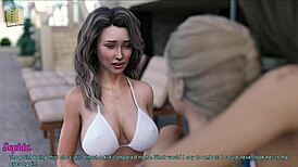 Wife and stepmother in intense big tits action