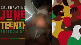 Ebony teen orgasms on big cock