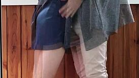 Long Leg Redhead Enjoys Close Encounter With Petite Partner