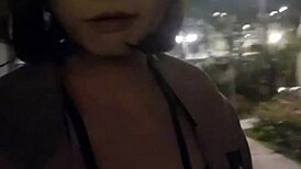 Shemale Ting Xuan gets exposed in the community garden with heels!