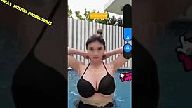 ana jalandoni shows off in bikini and downblouse