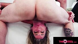 this milf blonde with big tits enjoys a messy deepthroat blowjob from pov