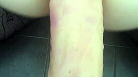 Dildo stretching amateur ass with toys