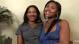 the black girls use a strapon to make sure they cum during spicy lesbian sex