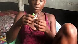 Crazy Bitch Smoking in Lord's Room While Wearing Sexy Clothes 😈