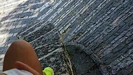 hot stepmom teases and blows in public