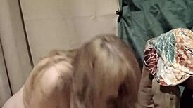 Slave Worships Dominatrix with Dildo and Tits!