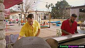 On Sausage Day, a family guy tongues his friend's stepdaughter in a juicy taboo encounter