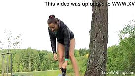 Susie Enjoys Outdoor Public Pissing Scene