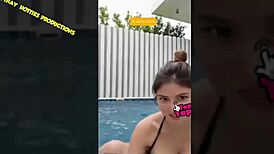 ana jalandoni shows off in bikini and downblouse