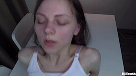 Couldn't resist cumming inside my stepsister's tight vagina for a creampie.