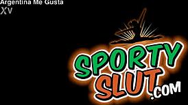 Babe with huge puffy cameltoe and big round ass