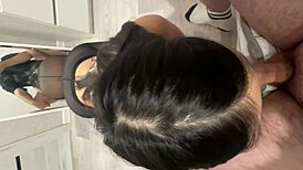 student gives friend a blowjob, cum in mouth