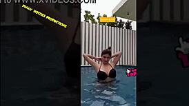 ana jalandoni shows off in bikini and downblouse