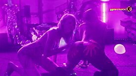 neon party turns wild with college girls having fun