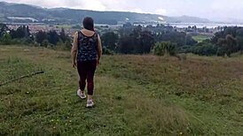 Oh man I can't believe my amateur stepmom in the forest lets me touch her big tits ass and huge vagina like a desi bhabhi exhibitionist!