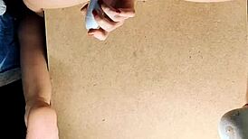 Milf masturbates pussy with sex toy closeup, kissing and feet fetish.