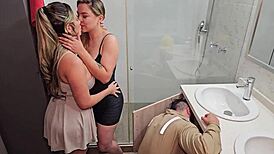 Plumber Shares Cock with Bisexual Lesbian Couple on Anniversary