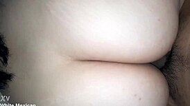 Teen girlfriend rides with big ass and shaved pussy