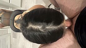 student gives friend a blowjob, cum in mouth