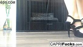 Capri in Her High Heels During Brunette Solo Session