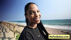 stunning ebony teen reveals big tits and wet pussy for intense fuck