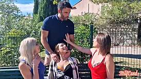 Kyara Aude and Stella share cock in trio