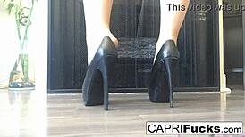 Capri in Her High Heels During Brunette Solo Session