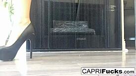 Capri in Her High Heels During Brunette Solo Session
