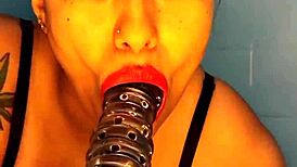 horny colombian playing with her dildo in a m shower maquinasperfectas