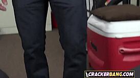 This gay stud loves to suck huge black cocks when he is at work?