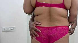 Bikini girl feels pleasure giving handjob to husband