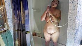 shower time with dildo squirting after stressful day