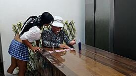 Old dirty-ass fucking a student who makes a pass at him and doesnt let the opportunity pass him by