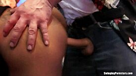 These club hoes are licking twats and sharing dicks at the orgy! 😈