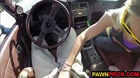 Bimbo Pawns Her Ugly Car And Pussy!