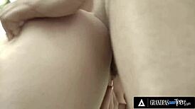 Miss Melissa Rides Grandpa's Elder Cock in Her Wet 18+ Pussy!